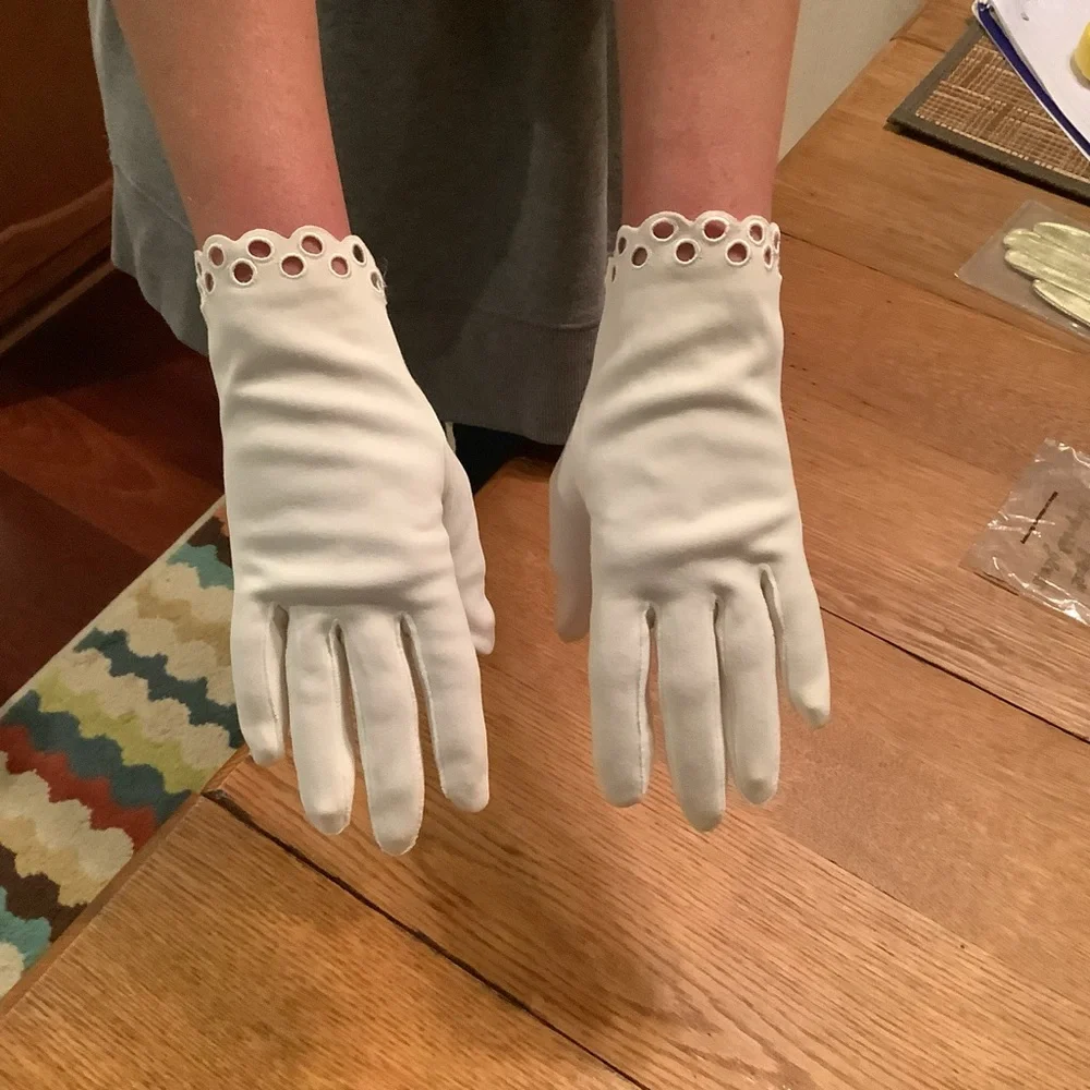 3 Pairs Vintage Gloves-Black, White & Gold